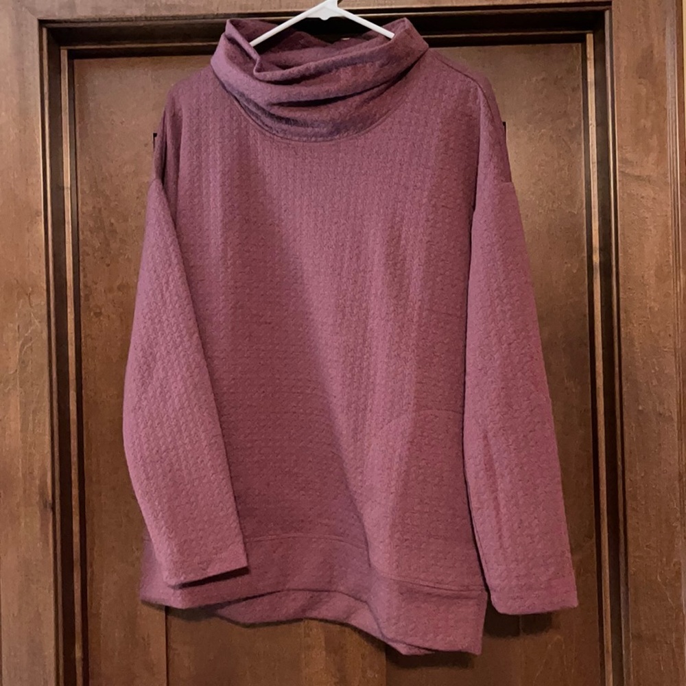 Waffle print sweater